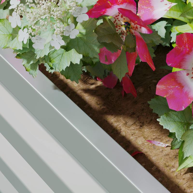 Outsunny Set of Two 60 x 60cm Steel Planter Boxes - Light Grey