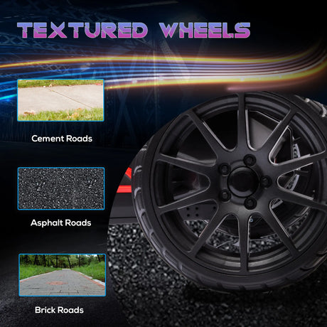 HOMCOM 12V Electric Go-Kart for Kids, Ride-On Racing Go-Kart, with Forward and Reversing Functions, for Ages 3-8 Years - Red