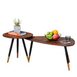 HOMCOM Set of Two Scandinavian-Style Coffee Tables - Walnut