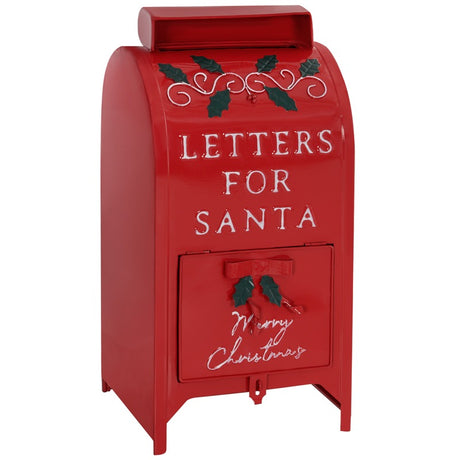 HOMCOM A5 Christmas Letter Postbox - Red/White