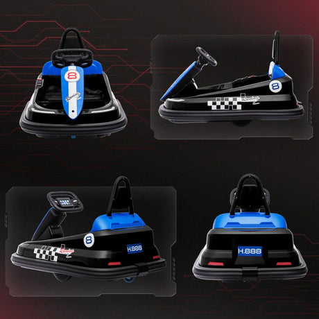 HOMCOM 6V Electric Kids Bumper Car, 6V Spin Waltz Car, with Music, Horn, Lights - Black
