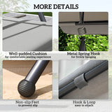 Outsunny Outdoor 2-in-1 Swing Chair Lounger 3 Seater Garden Swing Seat Bed Convertible Tilt Canopy W/ Cushion, Light Grey