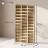 HOMCOM CD Storage Unit with Adjustable Shelves, 102 x 195 cm, Oak Tone