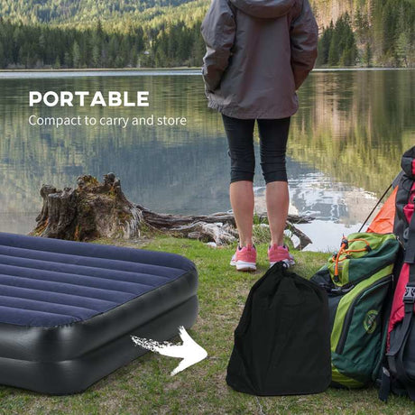 Outsunny King-Size Air Bed, with Built-in Electric Pump and Carry Bag