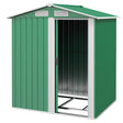 Outsunny Garden Metal Tool Storage Shed with Sliding Door, Sloped Roof and Floor Foundation, 152 x 132 x 188cm, Green