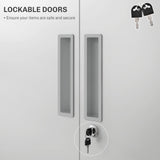 HOMCOM Metal Filing Cabinet Lockable Office Storage Cabinet with 5 Adjustable Shelf, White