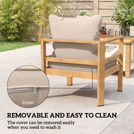 Outsunny Seat and Back Padded Cushion Set, CUSHION ONLY - Beige