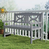 Outsunny 2-Seater Wooden Garden Bench Outdoor Patio Loveseat for Porch, Grey
