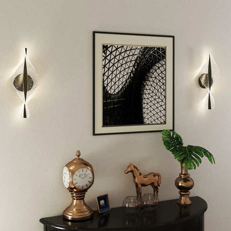 HOMCOM Led Wall Lamp 2 Pack, 13W Modern Indoor Spiral Wall Light, Colour Temperature Adjustable 3000K/4000K/6500K, for Bedroom, Living Room, Hallway, Stairs, Black