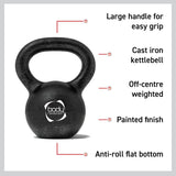 Body Revolution Cast Iron Kettlebell - Anti-Roll Design, Comfort Handle, Available from 2kg to 28kg for Home and Gym Workouts  6kg