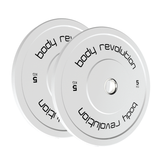 Body Revolution Olympic Bumper Plates - High-Density Rubber, IWF Colour-Coded, 5kg to 25kg, Ideal for Weightlifting & Strength Training  15kg pair