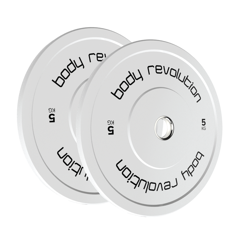Body Revolution Olympic Bumper Plates - High-Density Rubber, IWF Colour-Coded, 5kg to 25kg, Ideal for Weightlifting & Strength Training  30kg SET (2x5kg + 2x10kg)