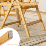 Boho Accent Rattan Cane Folding Chairs Set of 2 Bamboo Dining Chairs-Natural