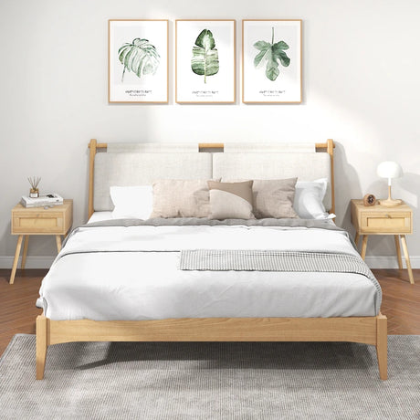 Set of 2 Rattan Bedside Tables with Drawers Side Table Nightstand Night Console Sofa Table