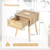Set of 2 Rattan Bedside Tables with Drawers Side Table Nightstand Night Console Sofa Table