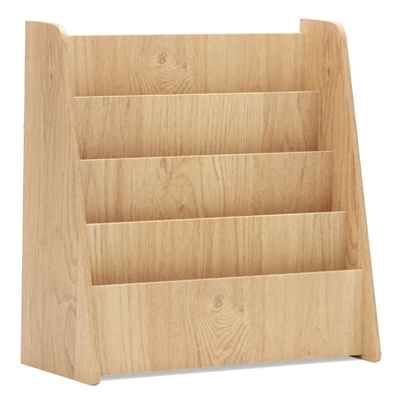 4-Tier Kids Wooden Bookshelf with Deep Compartments-Natural