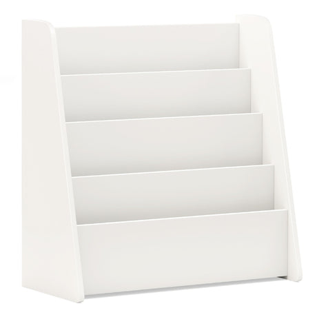 4-Tier Kids Wooden Bookshelf with Deep Compartments-White