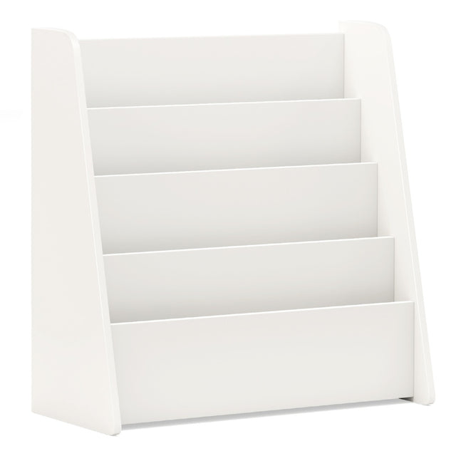 4-Tier Kids Wooden Bookshelf with Deep Compartments-White