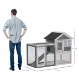 PawHut 2 Tier Wooden Guinea Pigs Hutches Guinea Pig Cage Rabbit Cage Pull Out Tray W/ Ramp 122 x 62.6 x 92 cm