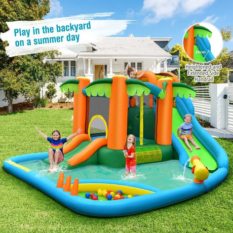 Inflatable Water Slide Park with Upgraded Handrail without Blower