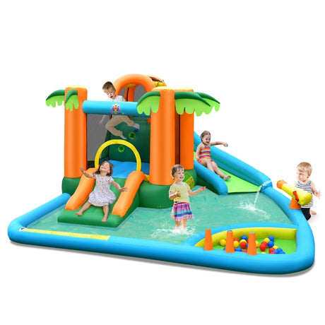 Inflatable Water Slide Park with Upgraded Handrail without Blower