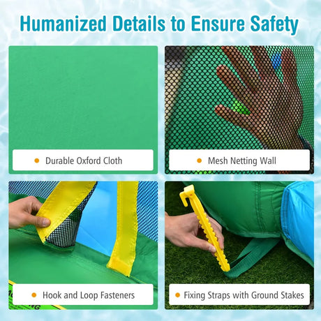 Inflatable Water Slide Park with Upgraded Handrail without Blower