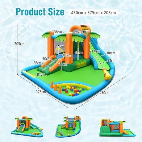 Inflatable Water Slide Park with Upgraded Handrail without Blower