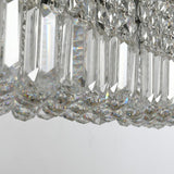 HOMCOM Modern Crystal Ceiling Light Square Crystal Chandelier for Living Room, Dining Room, Hall, E14 Base, Silver, 80 x 25 x 23cm