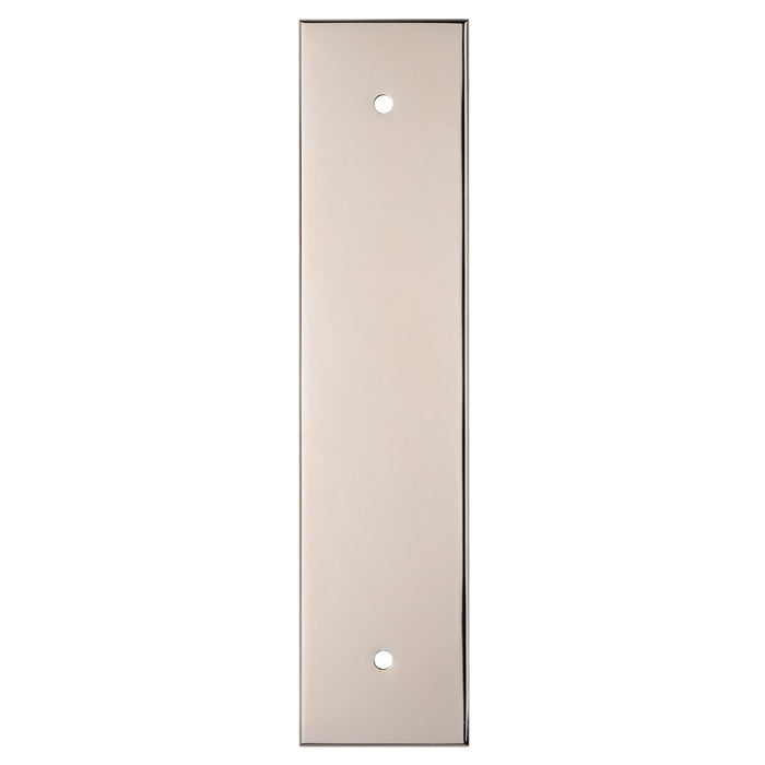 168 X 40MM SQUARE CABINET HARDWARE BACKPLATE 128MM C/C - POLISHED NICKEL - EACH