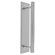 KNURLED PULL HANDLE ON BACKPLATE (128MM C/C) - POLISHED CHROME - SET