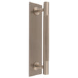 KNURLED PULL HANDLE ON BACKPLATE (128MM C/C) - SATIN NICKEL - SET