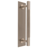 KNURLED PULL HANDLE ON BACKPLATE (128MM C/C) - SATIN NICKEL - SET