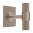 KNURLED T-BAR KNOB ON SQUARE BACKPLATE - SATIN NICKEL - SET