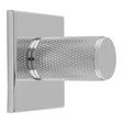 KNURLED KNOB ON SQUARE BACKPLATE - POLISHED CHROME - SET