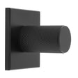 KNURLED KNOB ON SQUARE BACKPLATE - MATT BLACK - SET