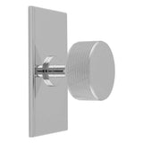 KNURLED RADIO KNOB ON RECTANGULAR BACKPLATE - POLISHED CHROME - SET