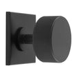 KNURLED RADIO KNOB ON SQUARE BACKPLATE - MATT BLACK - SET