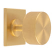 KNURLED RADIO KNOB ON SQUARE BACKPLATE - SATIN BRASS - SET