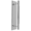 LINES PULL HANDLE ON BACKPLATE (128MM C/C) - POLISHED CHROME - SET