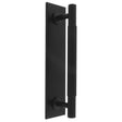 LINES PULL HANDLE ON BACKPLATE (128MM C/C) - MATT BLACK - SET