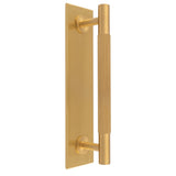 LINES PULL HANDLE ON BACKPLATE (128MM C/C) - SATIN BRASS - SET