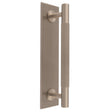 LINES PULL HANDLE ON BACKPLATE (160MM C/C) - SATIN NICKEL - SET