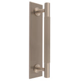LINES PULL HANDLE ON BACKPLATE (160MM C/C) - SATIN NICKEL - SET