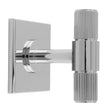 LINES T-BAR KNOB ON SQUARE BACKPLATE - POLISHED CHROME - SET