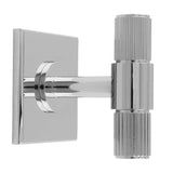 LINES T-BAR KNOB ON SQUARE BACKPLATE - POLISHED CHROME - SET