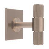 LINES T-BAR KNOB ON SQUARE BACKPLATE - SATIN NICKEL - SET