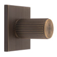 LINES T-BAR KNOB ON SQUARE BACKPLATE - ANTIQUE BRASS - SET