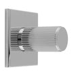 LINES KNOB ON SQUARE BACKPLATE - POLISHED CHROME - SET