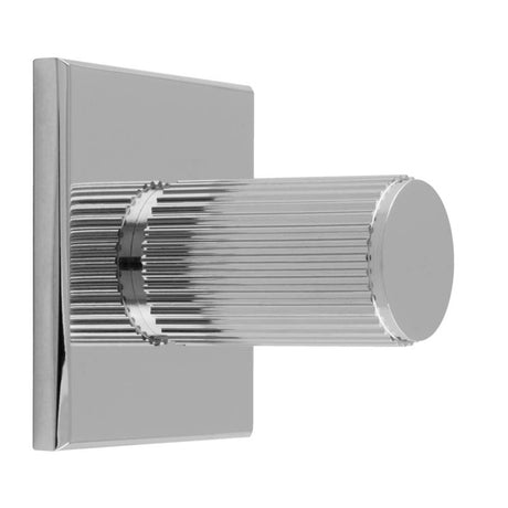 LINES KNOB ON SQUARE BACKPLATE - POLISHED CHROME - SET