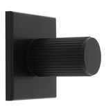 LINES KNOB ON SQUARE BACKPLATE - MATT BLACK - SET